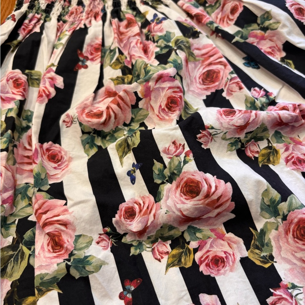 Dolce & Gabbana Black and Pink Floral Kids Dress - Picture 3 of 6